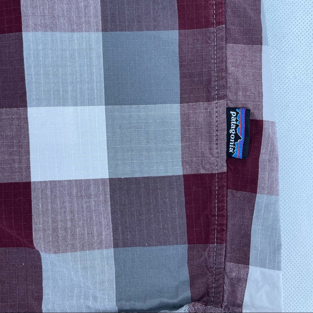 Patagonia Men’s Red and Gray Plaid Button-Down Shirt - Picture 10 of 11
